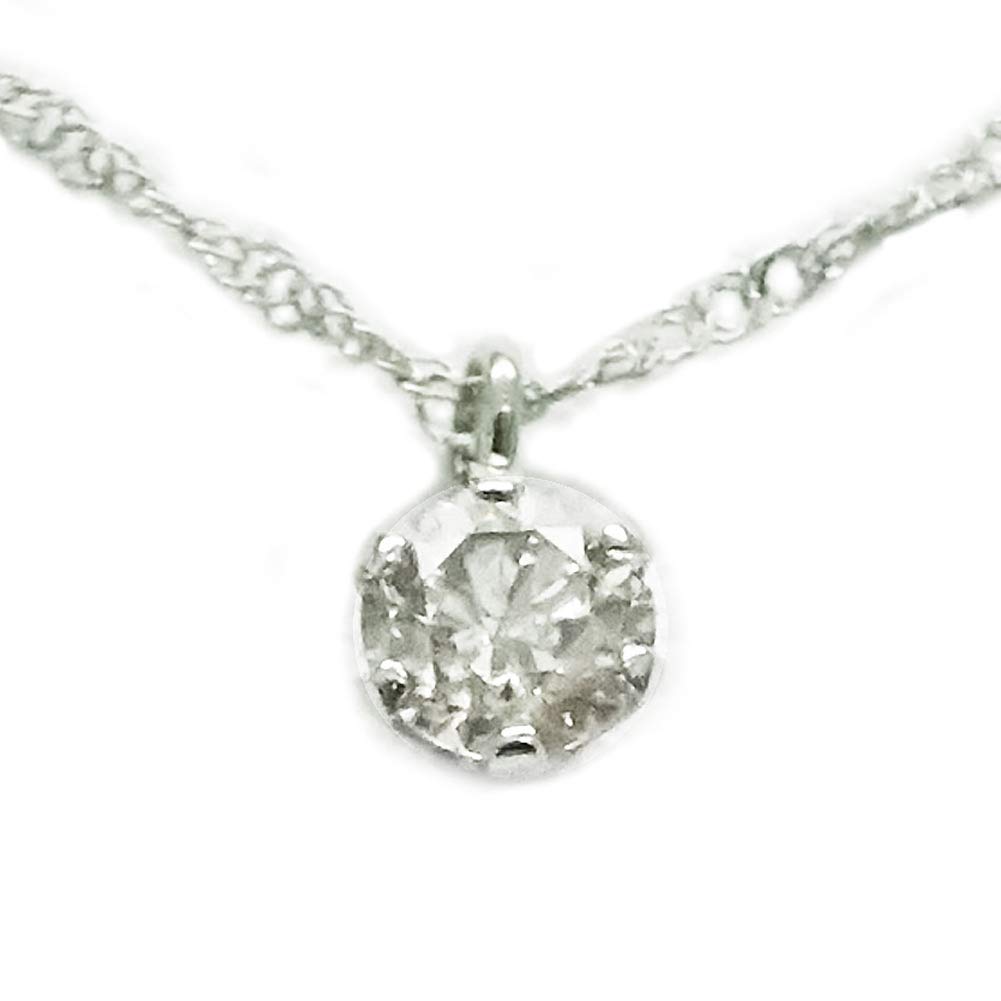 и Мои Украшения Платиновое Алмазное Ожерелье-Кулон Карат Однокаменное Дизайн [Ваша Коробка] - 0,15 [Камень Рождения Апреля] [Подарочная Упаковка]