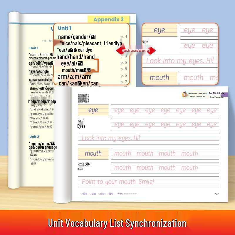 Third Grade English Tracing Workbook: Upper & Lower Levels - Synchronized Lessons & Practice for Beginners