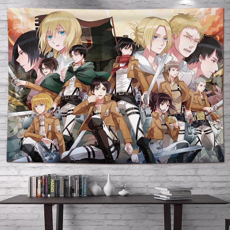 Attack On Titan Anime Tapestry Vertical Cartoon Wall Hanging Art Tapestry For Dorm Bedroom Living Room Home Decoration