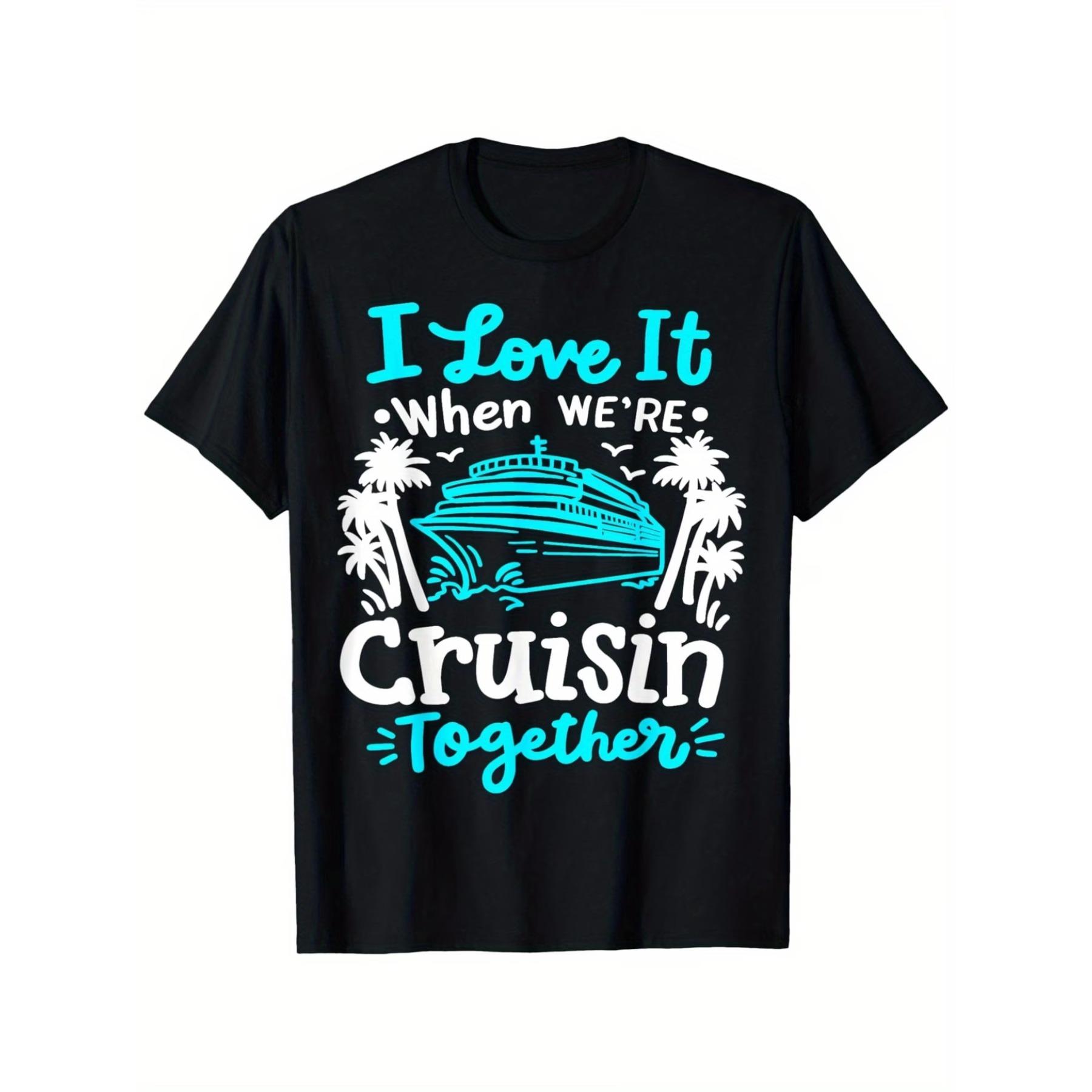 Cruise Cruising Ship T-Shirt, Unisex Cotton Casual Round Neck Outdoor Short Sleeve T-Shirt S чёрный