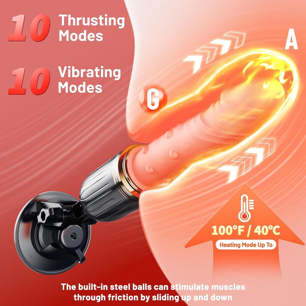 Heated Remote Vibrator 10 G-Spot/Anal Modes 10 Vibrations Suction Cup Dual-Purpose Sex Toy Women Couples