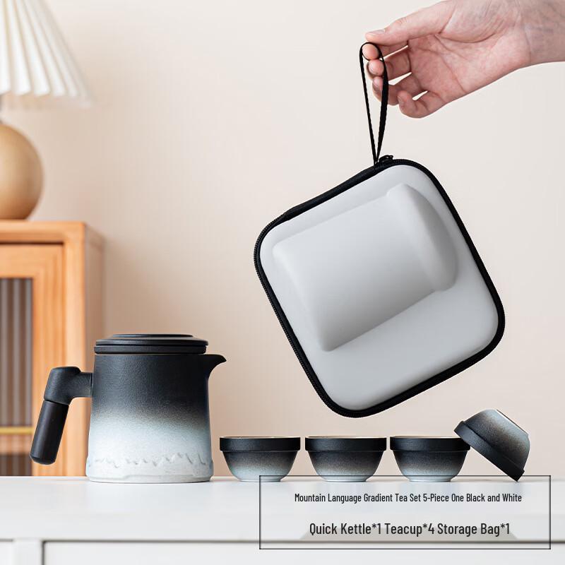 Yipan Gradient Coarse Pottery Portable Tea Set