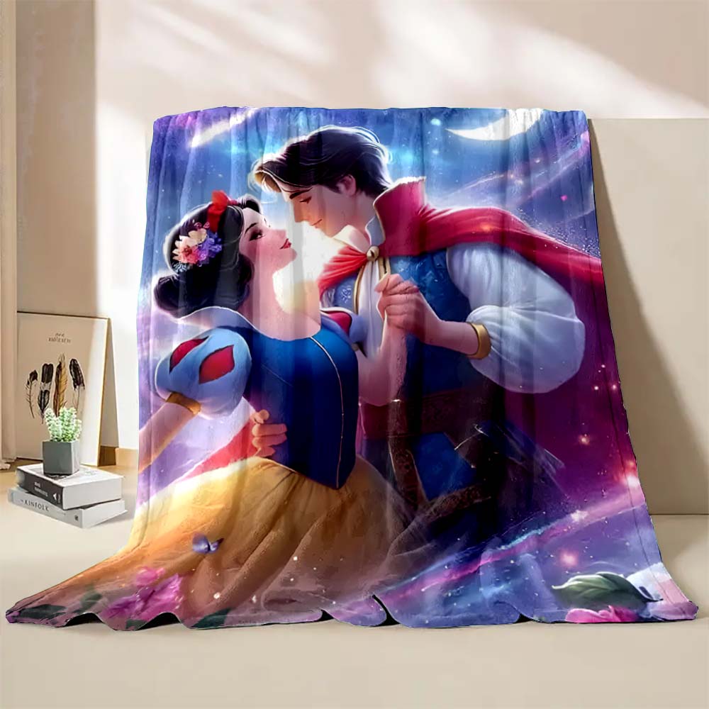 Classic Snow White and The Seven Dwarfs Printed Blanket Gift for Daughter LivingRoom Sofa Bedroom Chair Decor Blanket Multi-Size