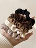 3/5Pcs Women's 6cm/2.36in Silky Satin Hair Scrunchies, Versatile High-End Elegant Retro French Minimalist Hair Ties