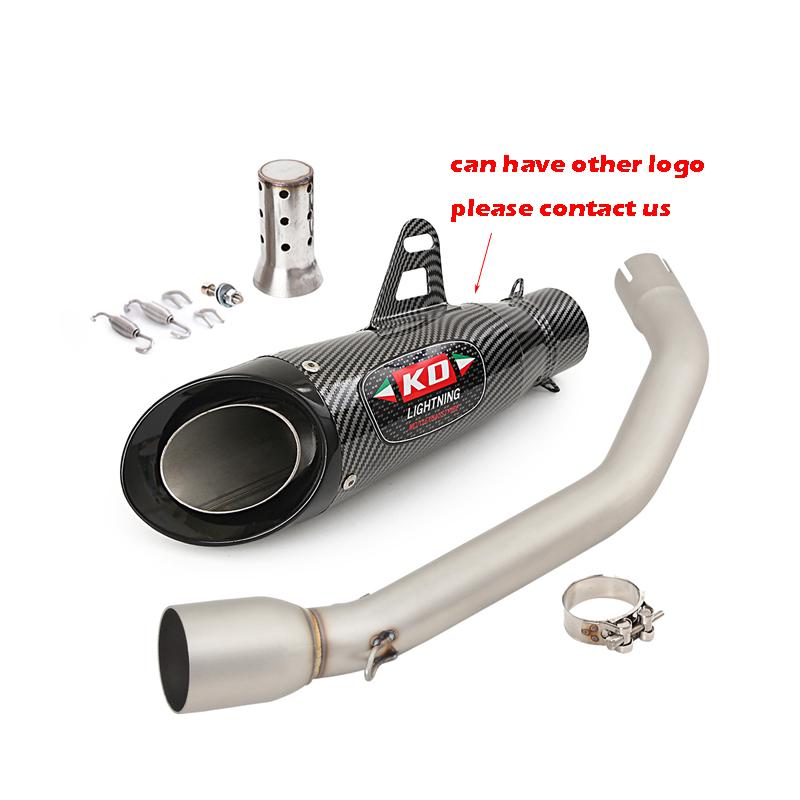 For VOGE 350AC 350 AC 2023 Motorcycle Mid Exhaust Connect Pipe 310mm Muffler Stainless Steel Escape With Removable DB Killer