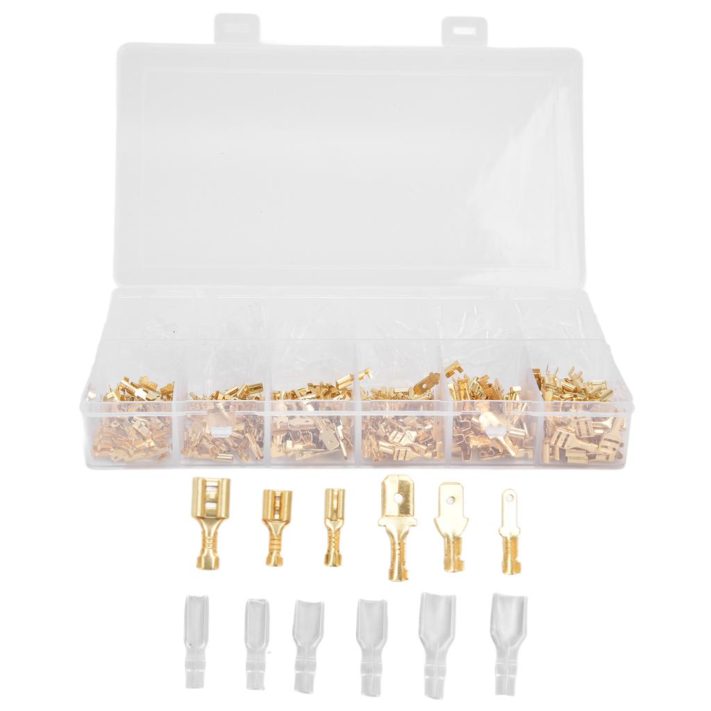 450Pcs Wire Crimp Terminal Block Male Female Spade Connectors Quick Splice for Batteries
