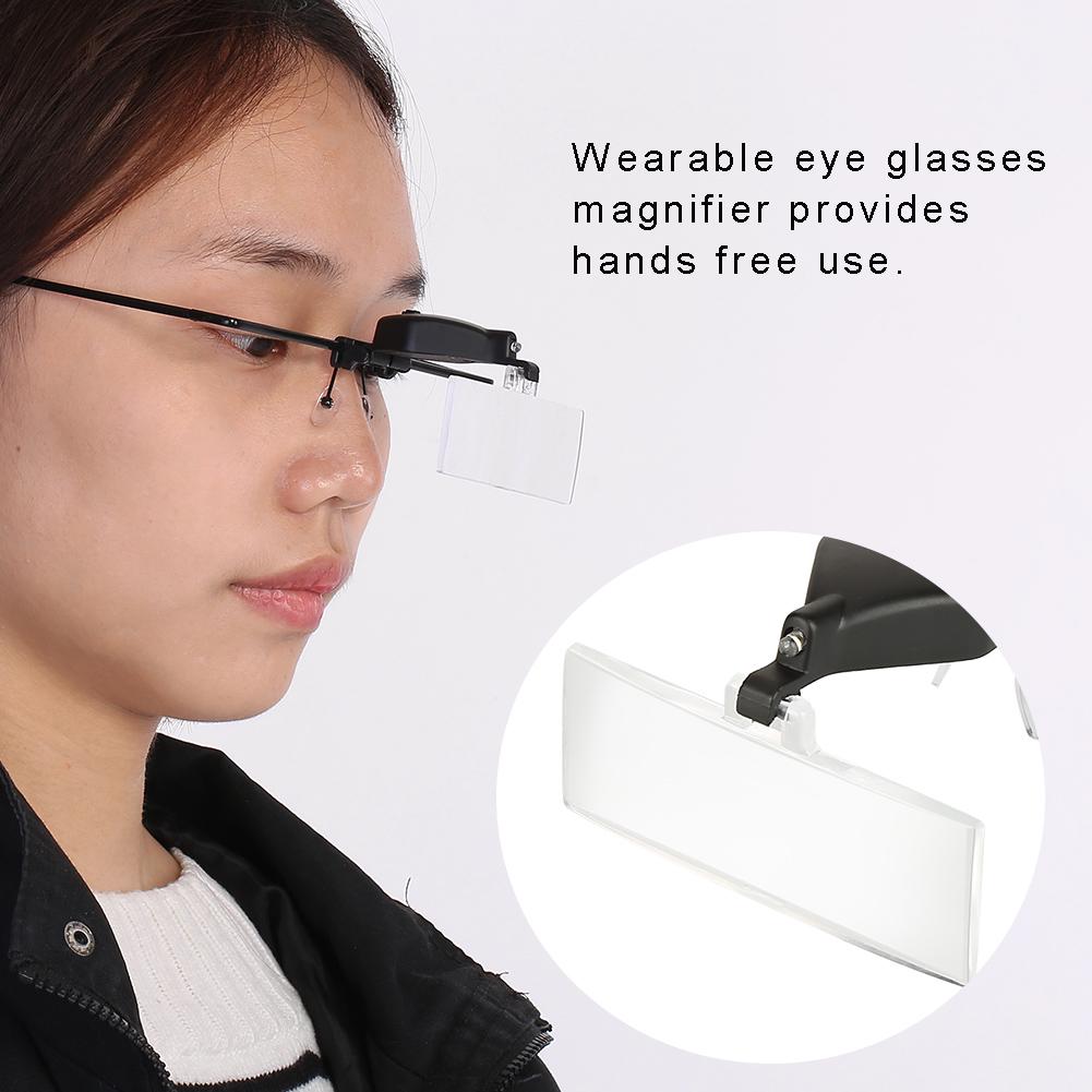 Uhrenreparatur Einzelglas Brille 1,5x / 2,5x / 3,5x Vergrößernde Lupe LED-Licht Lupe