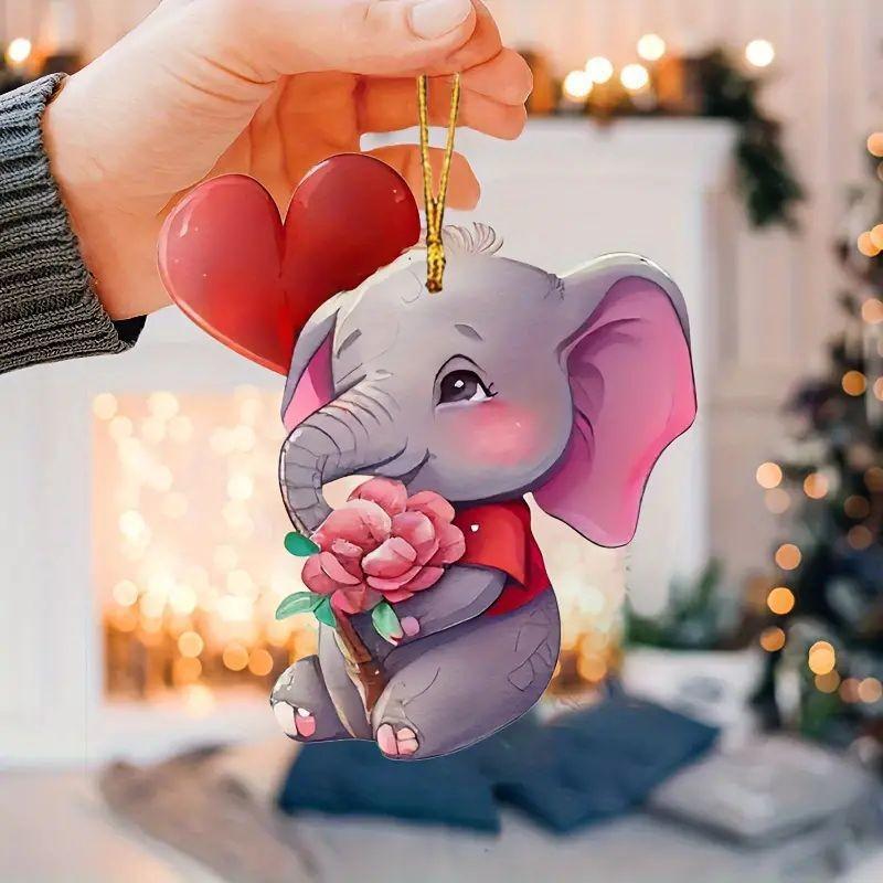 Unique Elephant Acrylic Car Ornament For Quirky And Cheerful Interior Design