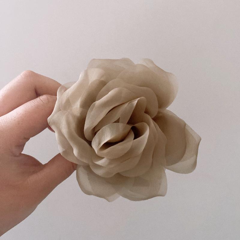 

INS Милый Зажим-краб для волос с цветком, Милый шифоновый цветок, Зажим-акула, Заколка-зажим, Милые волосы для женщин, Аксессуары для волос кофейный