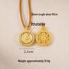 Ancient Gold Sand Eight-Treasure Compass Blessing Necklace - Chinese Retro Copper Alloy Jewelry