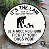 Vintage Metal Sign 8 Inch Round Tin Plate Funny Dog Pooping Quote Retro Pub Bathroom Wall Decor