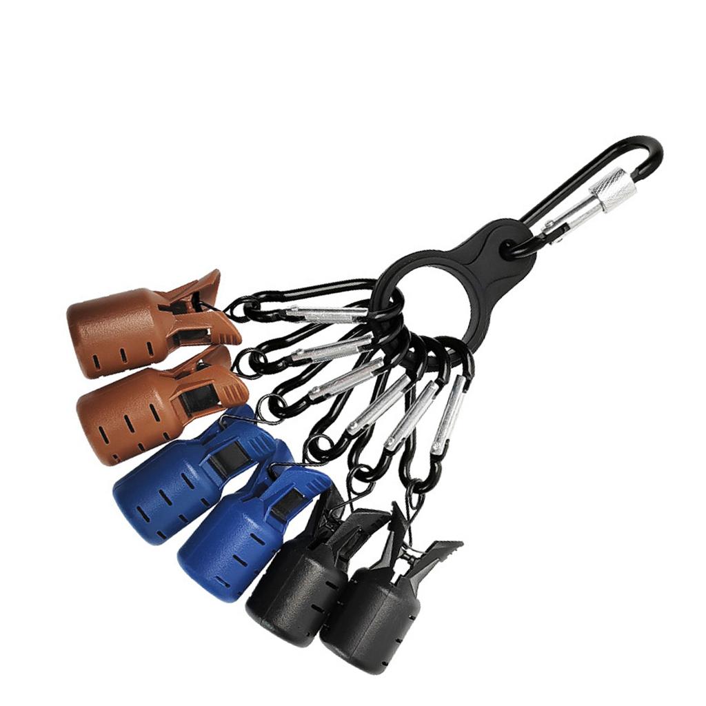 6Pcs/Set Fishing Tackle Boxes Tools Squid Jig Bait Protector Kit Fishing Hook Bonnets with Carabiner Fishing Hook Cover