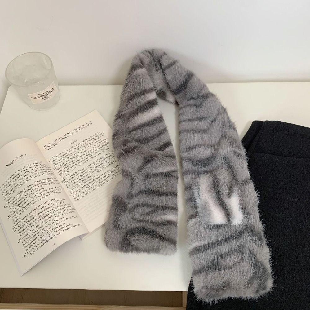 Soft Plush Scarf Windproof Cross Scarf Fashion Neck Wrap Outdoor