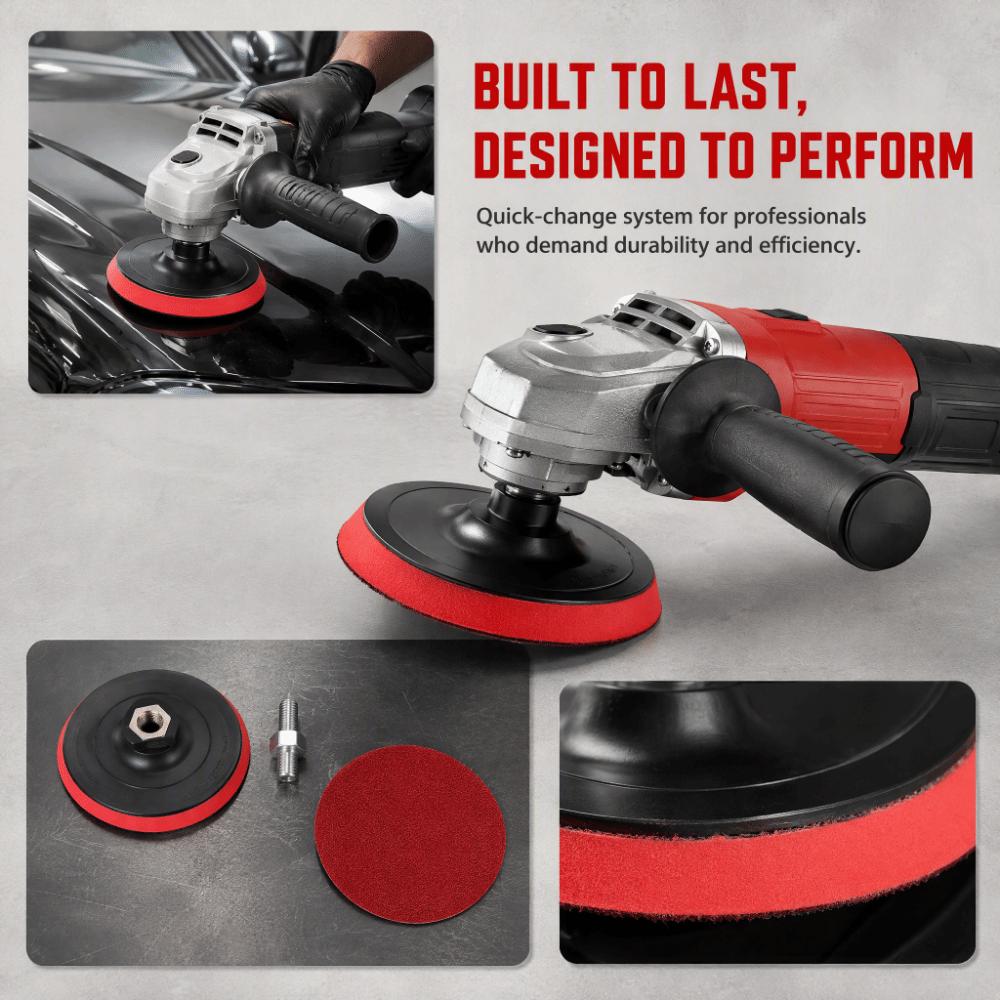 2pcs Rubber Material Grinder Backing Pad 5 Inch Size 125mm Diameter Polishing Backer Plate Hook and Loop Fastener