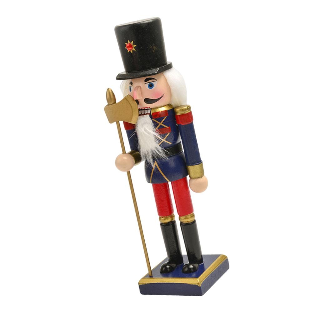 Elegant 25cm Wood Nutcrackers Statue Artistic Tabletop Decoration for Nut Cracking and Display Stylish Desktop Ornament