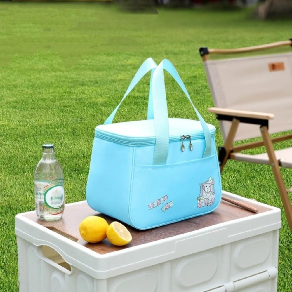 Office Worker Insulated Thermal Bag Waterproof Picnic Handbag Simple Cartoon Lunch Bag  Men Women