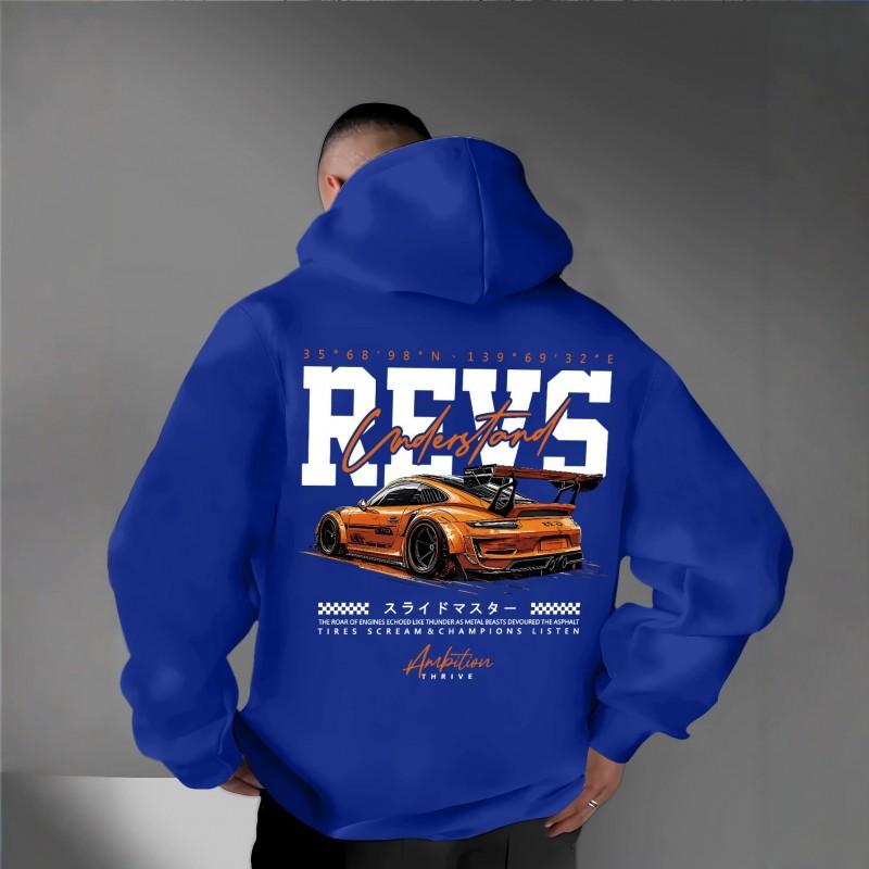 Kalın Tokyo Yarış Grafikli Kapüşonlu Oversize Sweatshirt Unisex Bol Kesim Kışlık Günlük Giyim