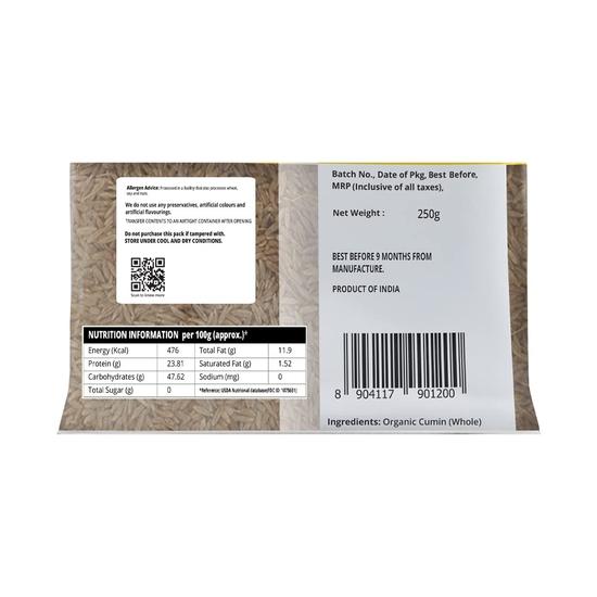Pro Nature 100% Organic Cumin, Whole, 250g & Pro Nature Organic 100% Coriander Whole, 200G