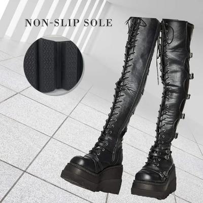 Bottes compensées longues pour femmes automne hiver bottes au-dessus du genou Cosplay bottes à plateforme haute pour femmes nouvelles bottes gothiques à talons hauts Botas Altas