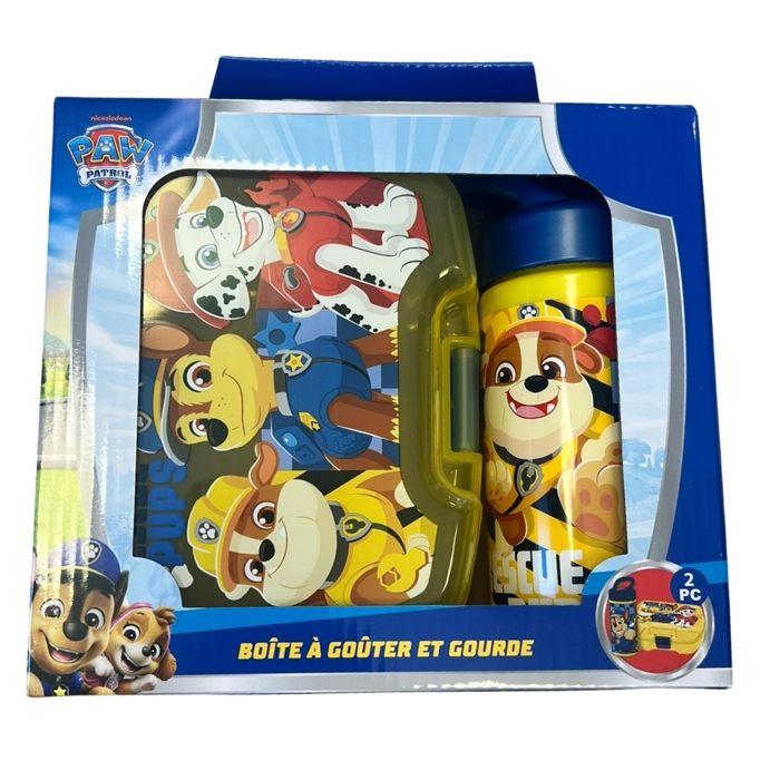 Paw Patrol Children's Meal Set with Lunch Box and 420ml Plastic Yellow Water Bottle for School and Outings