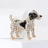 Enamel Spot Dog Badge Women Rhinestone Dog Pets Animal Party Brooch Pins Gifts