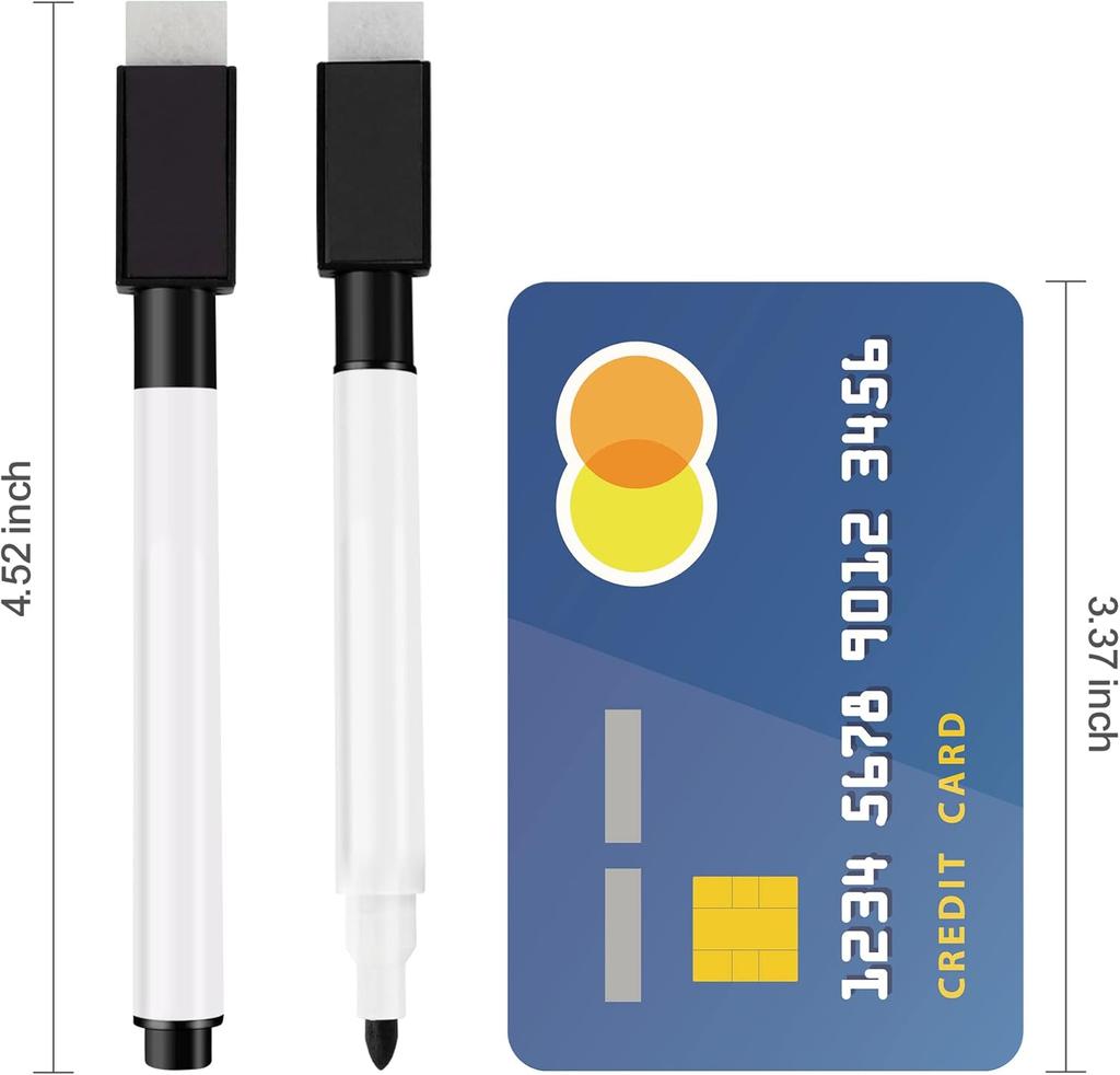 5 Pcs Black Dry Erase Markers Magnetic Dry Erase Marker with Eraser Cap Mini Dry Erase Markers for Whiteboard