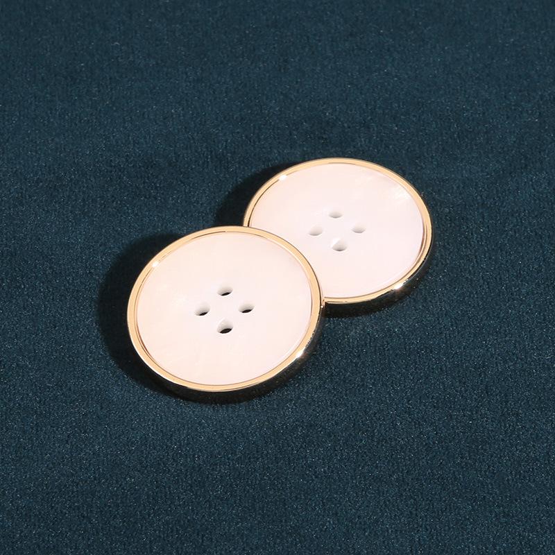 10Pcs Round Black Four-Eye Buttons Versatile Women'S Suit Jacket Coat Sweater Buttons Men'S Clothes Top High-End Buttons