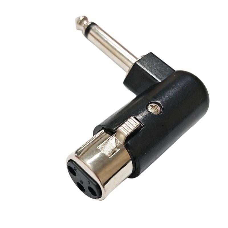90 Degree Aluminum 6.35mm to XLR 3 Pin Audios Adapter Converter for Recording Equipment and Live Sound Applications