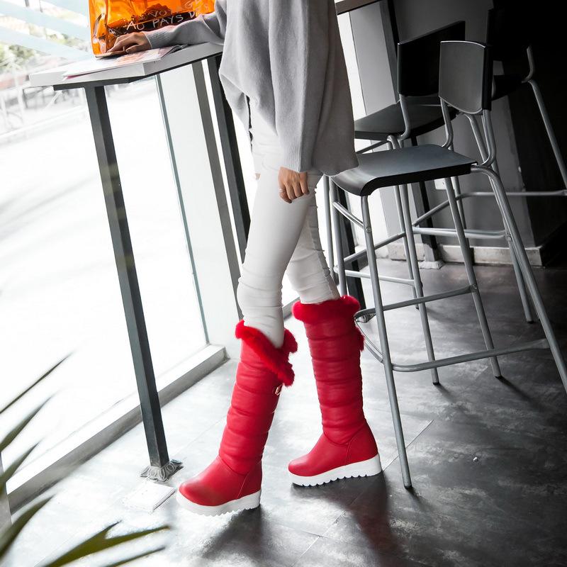 Women's Casual Sexy High Heel Boot Knee High Leather Boots Snow Boots