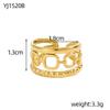 CARLIDANA Vintage Multilayer Sun Stainless Steel Gold Plated Rings for Women Hollow Line Charm Adjustable Men Open Ring Jewelry