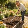 17 Prong Stainless Steel Garden Tool For Efficient Soil Cultivation And Debris Collection With Adjustable Handle