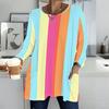 Ladies Plus Size Crew Neck Long Sleeve Tunic Soft Oversized Tops For Household And Casual Outdoor Wear