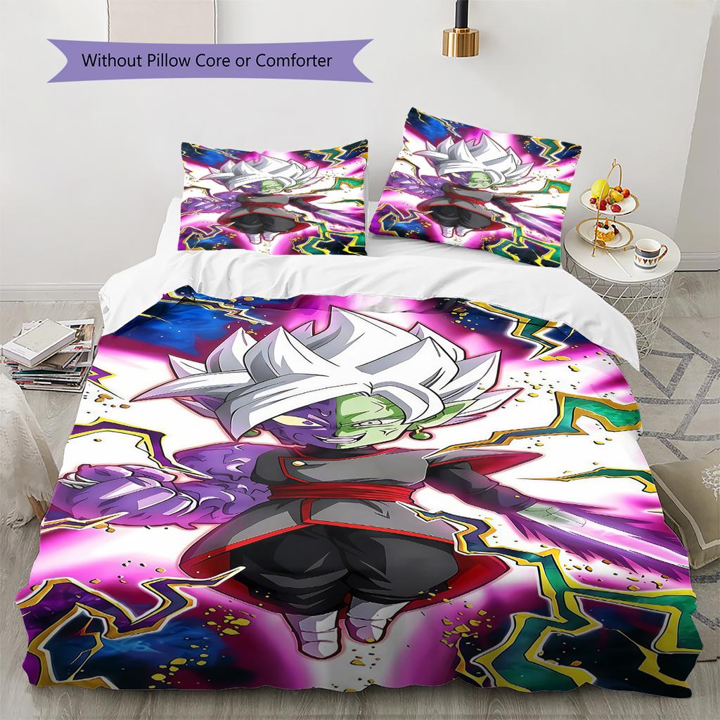 Zamasu Pattern Bedding,Quilt Set Quilt Cover Pillowcase Home Birthday Gift (1 * Duvet Cover + 2 * Pillowcase, Without Core)