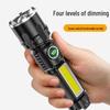 Waterproof Multifun LED Outdoor Flashlight: High-Intensity, Side Light, Zoom, USB Rechargeable