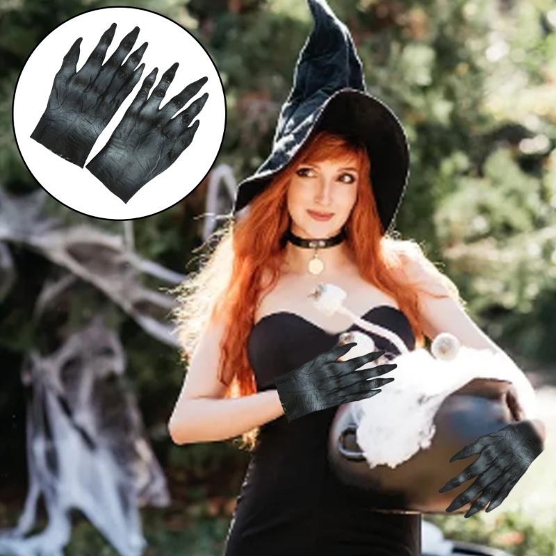 Latex Zombied Gloves Scary Moster Gloves Werewolfs Gloves Zombied Hand Gloves Horrific Demons Gloves for Halloween