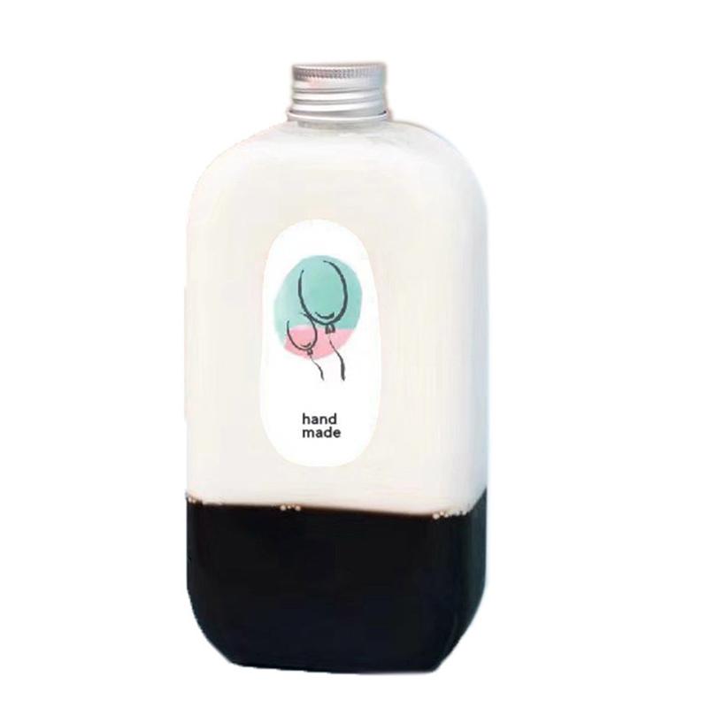 Bouteille de boisson carrée de 400 ml Bouteille de boisson froide pour jus de thé au lait