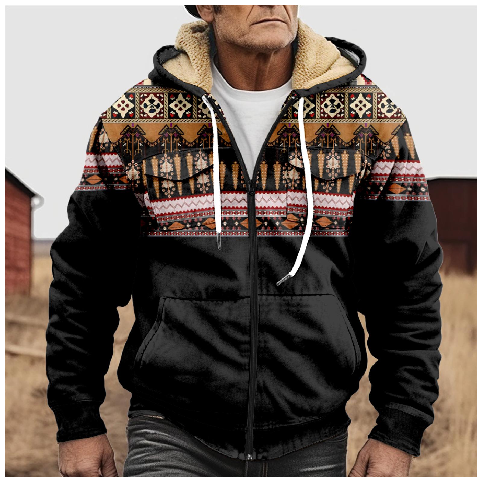 

Мужская зимняя флисовая толстовка с капюшоном на молнии с накладным карманом, повседневная куртка XXL чёрный