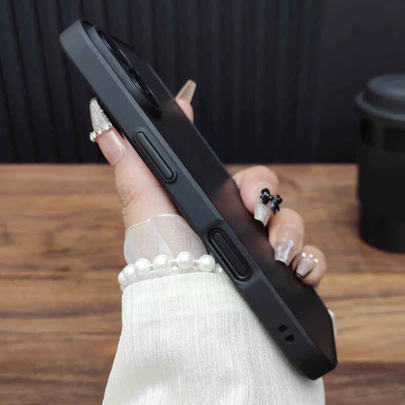 Luxury Transparent Matte Phone Case For iPhone 11 12 13 14 15 16 Pro Max 16E X Xs Max XR 7 8 Plus Bumper Back Cases Cover