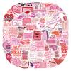 120 Pink Graffiti Stickers for DIY Decoration - Perfect for Water Bottles and Suitcases