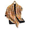 European Style Retro Printed Imitation Silk Scarf 90x90cm Square Headscarf for Women Shawls Bandana Lady Hijabs