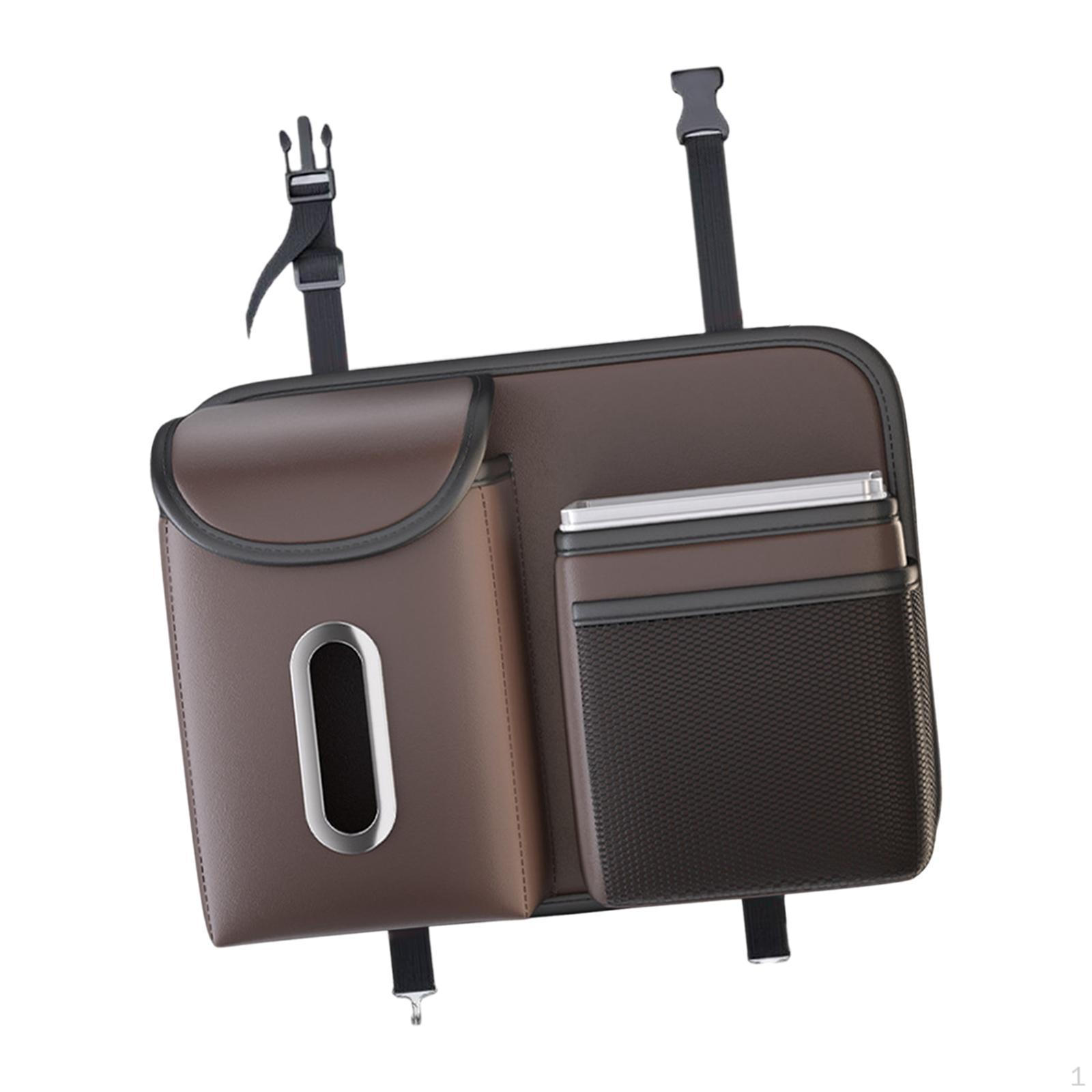 

Сумка для хранения на заднем сиденье автомобиля, быстрая установка, дорожный органайзер для книг и игрушек коричневый