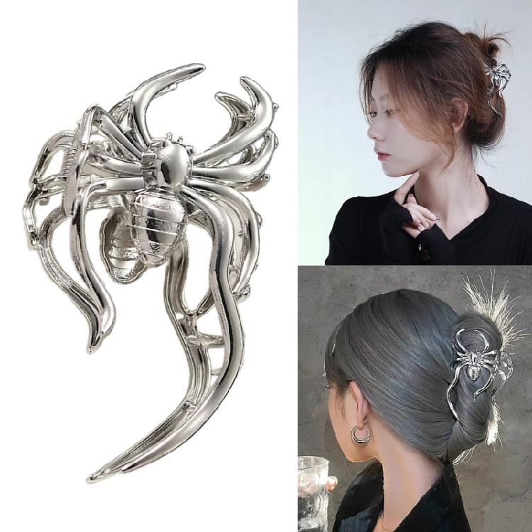 Electroplate Spiders Hair Clip NonSlip Design Ponytail Holder For Secure Hairstyle Women Girl Hairpin Halloween Headwear
