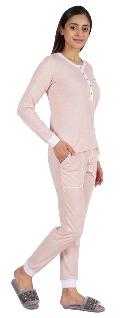 Inkmeso Womens Nightwear Pajamas Set Sleepwear Long Sleeve Top With Pant
