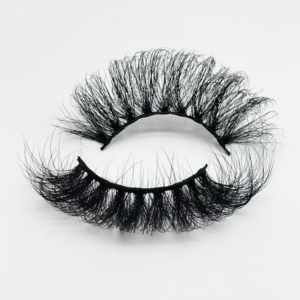 25mm Mink Eyelashes Russian Curly Eyelashes European And American Thick Messy Fried Hair False Eyelashes