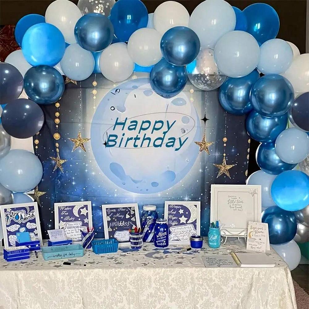 42Pcs Blue Golden Balloon Party Decoration Balloon Birthday Farewell Party Balloon Suitable for Graduation Ceremony Birthday Par