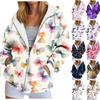 Stylish Printing Hooded Women'S Sweatshirt With Pockets Autumn/Winter Long-Sleeve Casual Hoodies Full Zipper Outdoor Sportwears