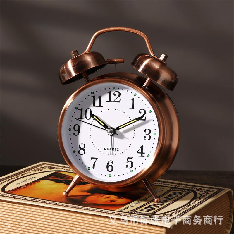 

4 Inch Metal Twin Bell Alarm Clocks Loud Volume Alarm for Students Wake Up Clock with On Off Timer Home Bedroom Desktop Clock