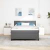 Box Spring Bed in Light Grey and White 140 x 190 cm Cord Fabric