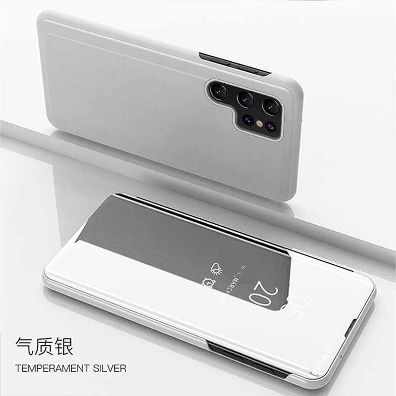 

Для Samsung Galaxy S25 Ultra 5G Чехол-книжка Smart View Смарт-зеркало Кожаная подставка Чехол для телефона Для Samsung S24 FE S23+ S22Ultra A10 A73 M60S Задняя крышка Galaxy S25 Plus