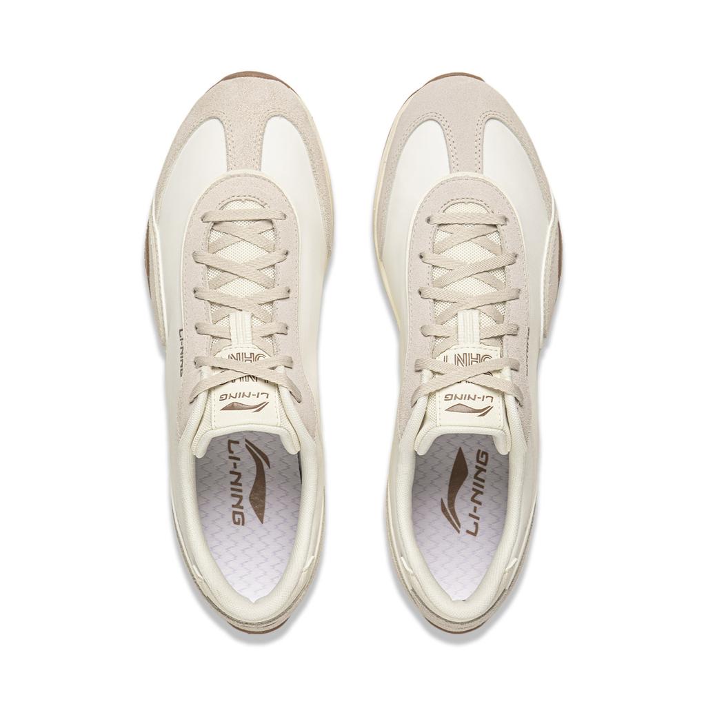 Li Ning Film 70S Slip Resistant, Abrasion Resistant, Lightweight Low Top German Army Trainers Men's Ecru AGCW213-3